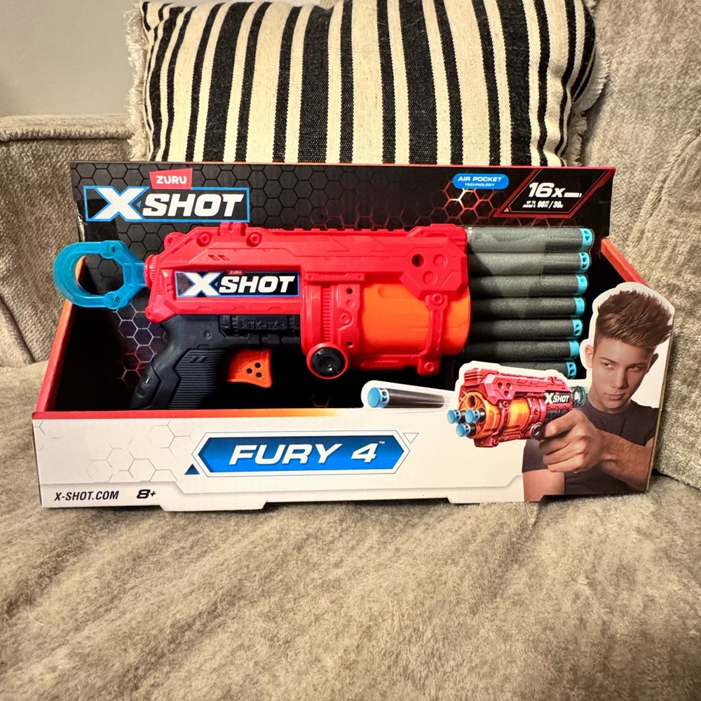 Nerf X-Shot Fury 4 Blaster - Red and Orange